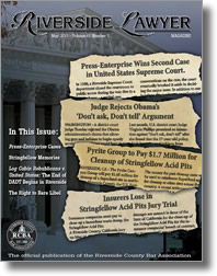 May 2011 - Riverside Lawyer Magazine